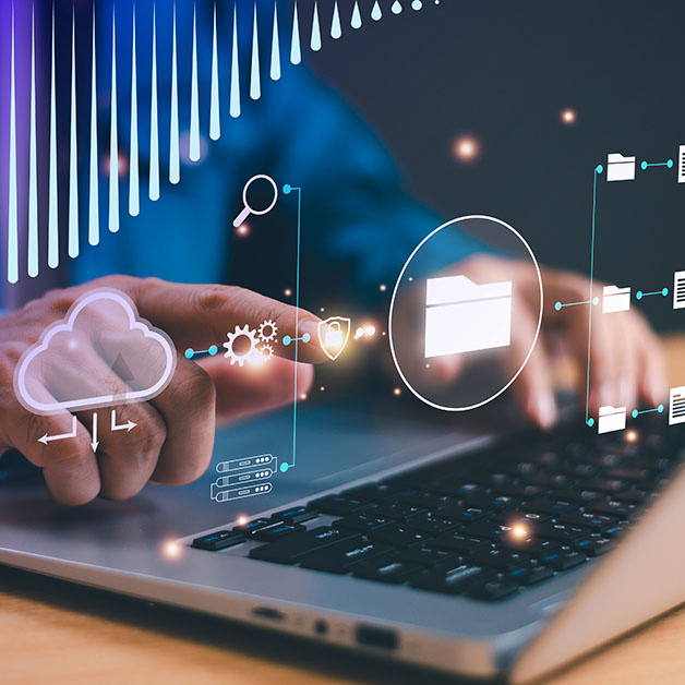 Hands typing on a keyboard