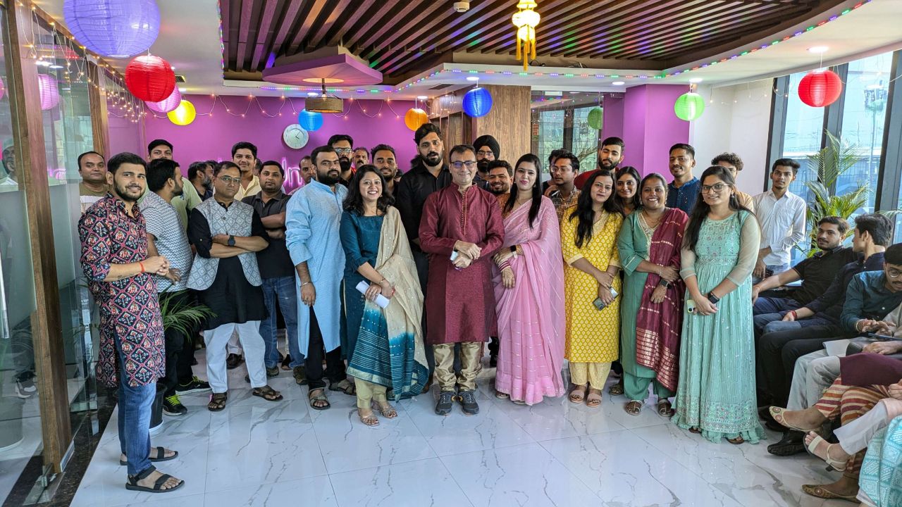 Group photo taken at Ansira Diwali celebration in India