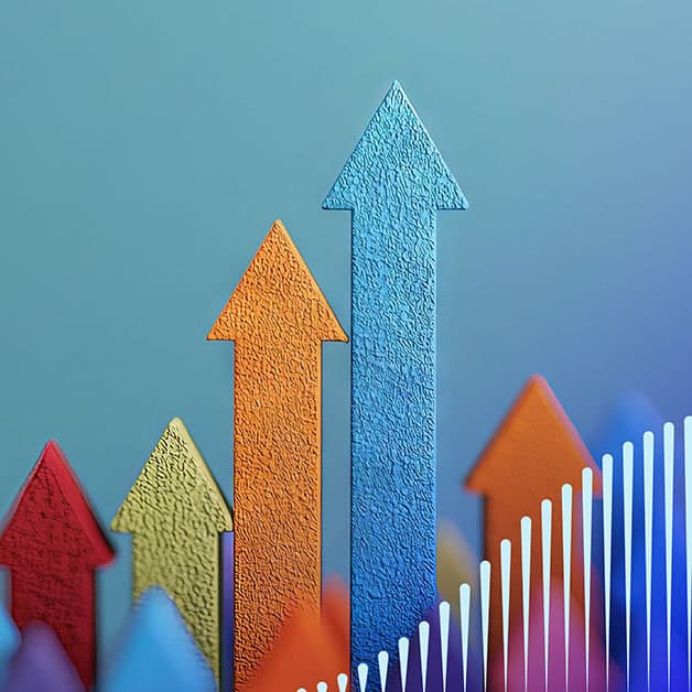 Colorful arrows pointing upward