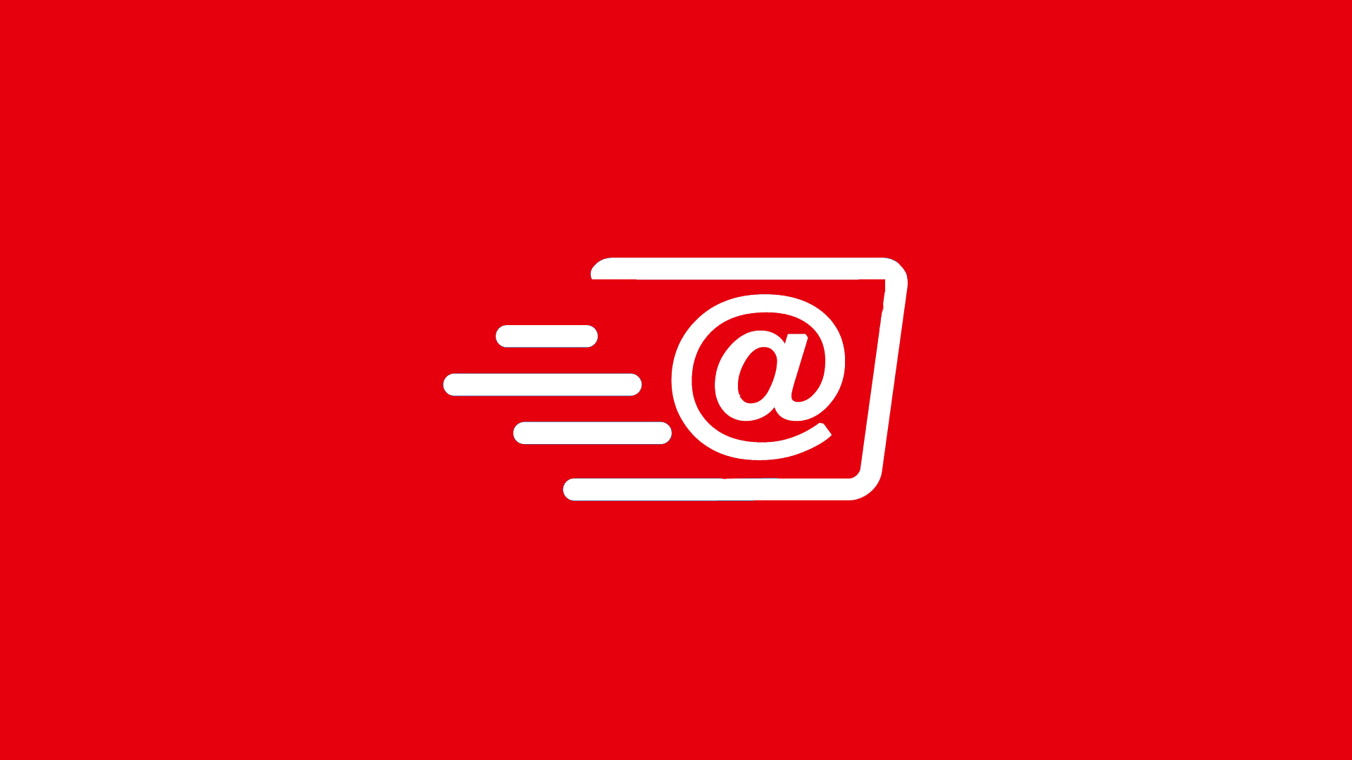 White email send icon on red background