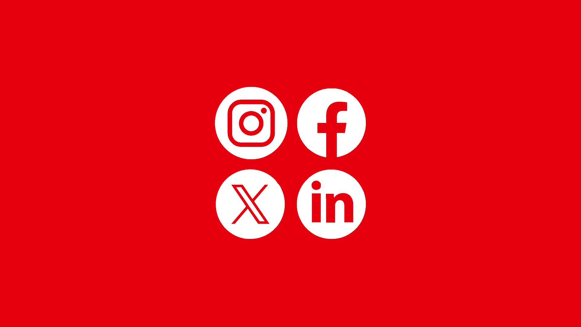 Instagram, facebook, X, and LinkedIn icons