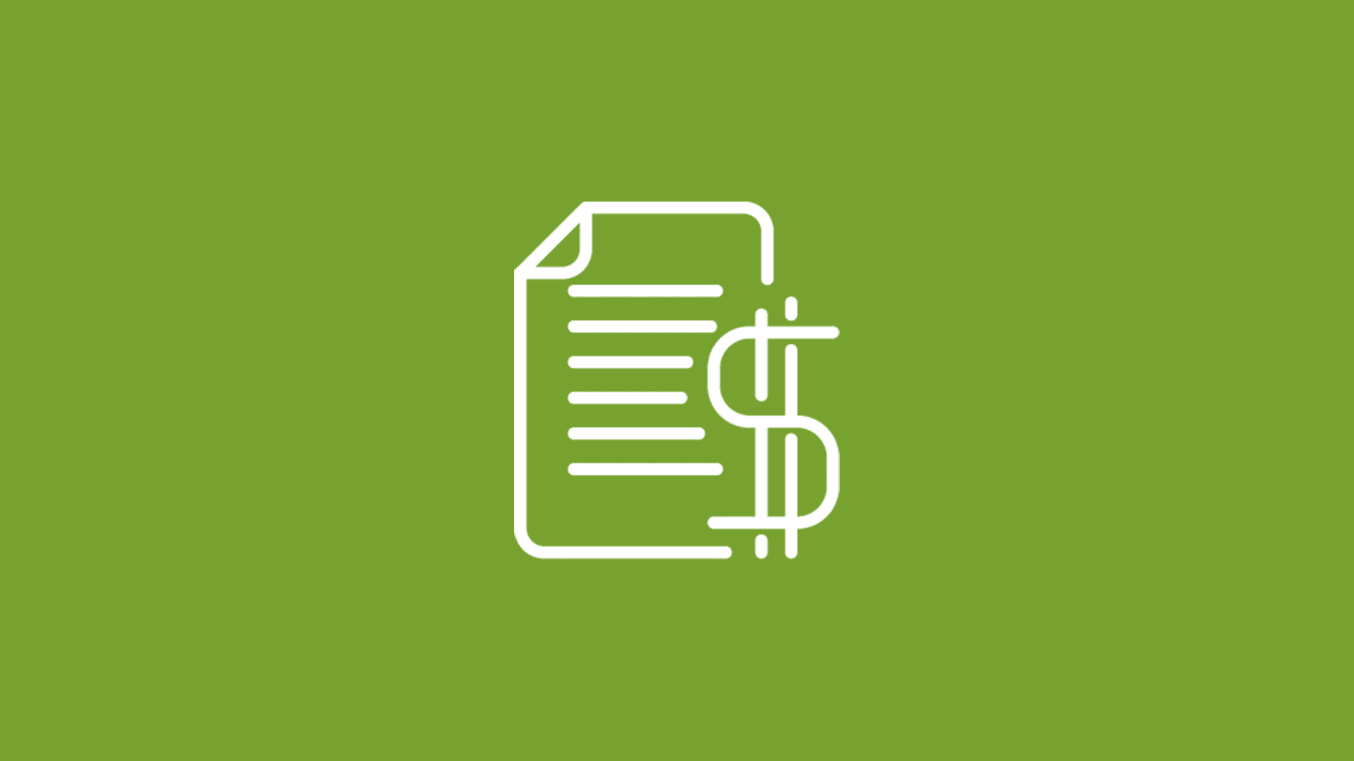 White document icon with money sign against a green background