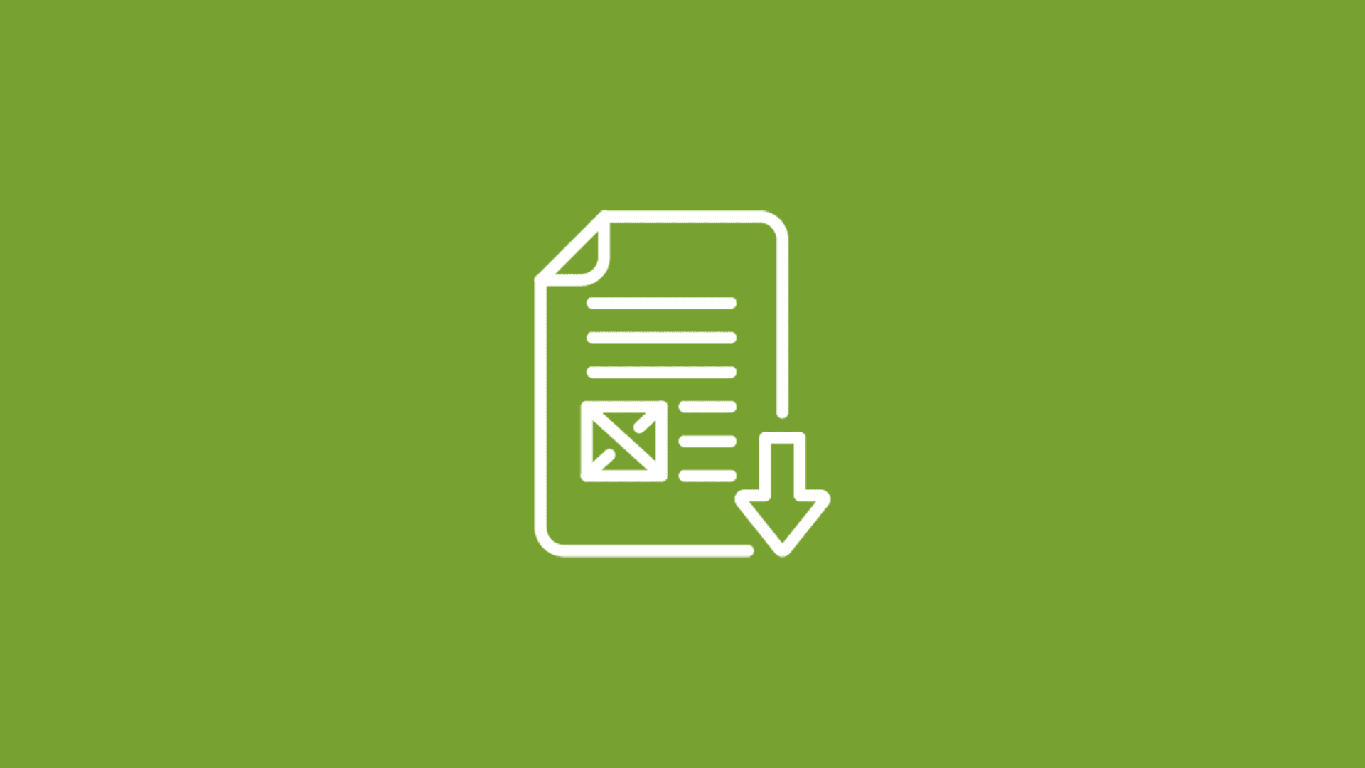 White document icon with down arrow against a green background