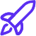 Blue rocket ship icon
