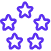 Five blue stars icon